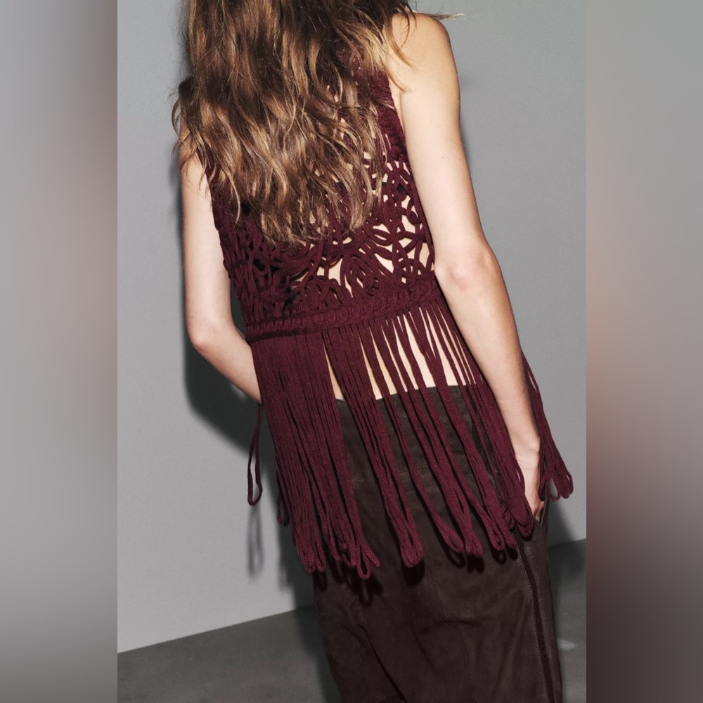 MACRAMÉ FRINGE VEST - Picture 4 of 8